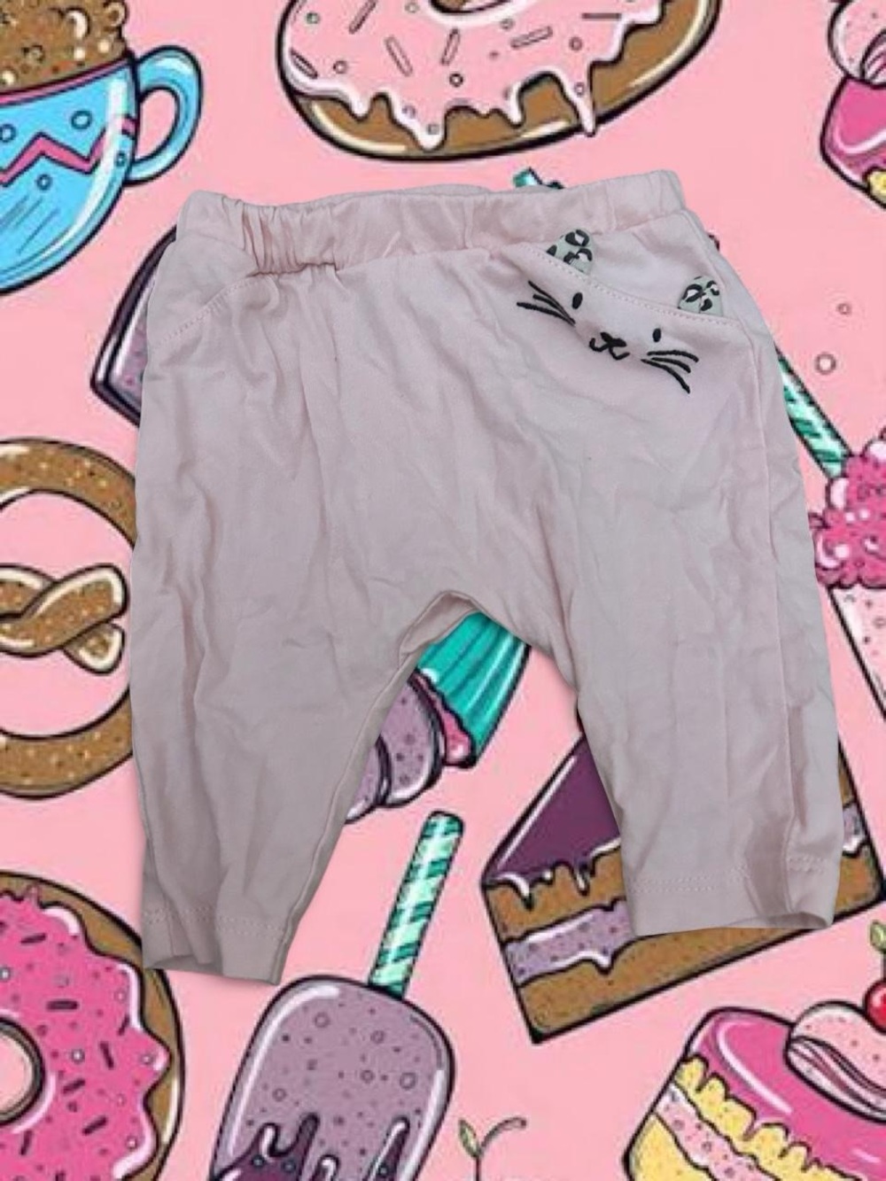 Carter's Light Pink Baby Leggings with Cat Face